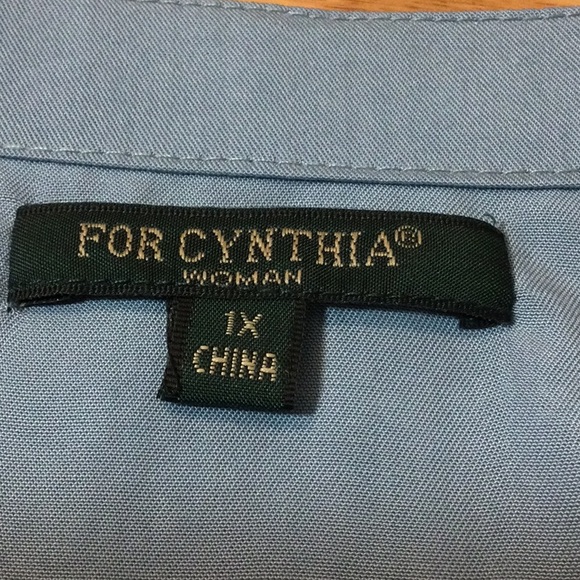 1X For Cynthia smoky blue diagonal top - Picture 14 of 16